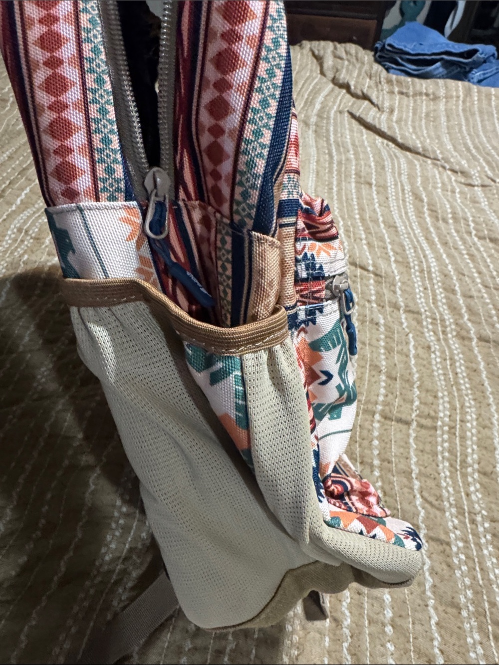 Hooey Multicolor Aztec Canvas Backpack - Tan Base - Picture 4 of 6